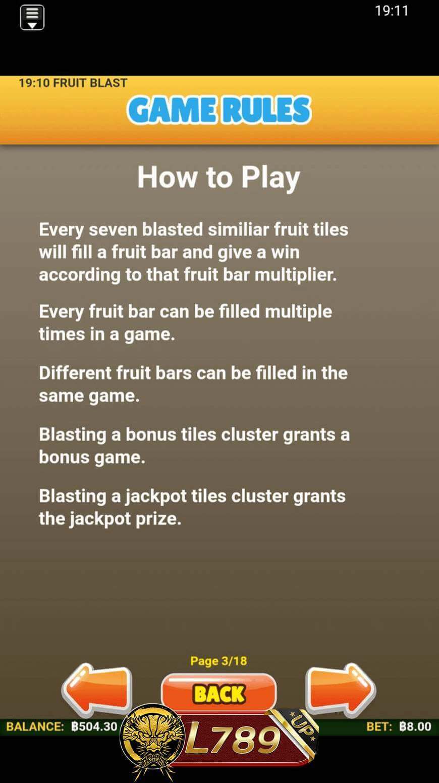 ตัวอย่างเกม Fruit Blast 2