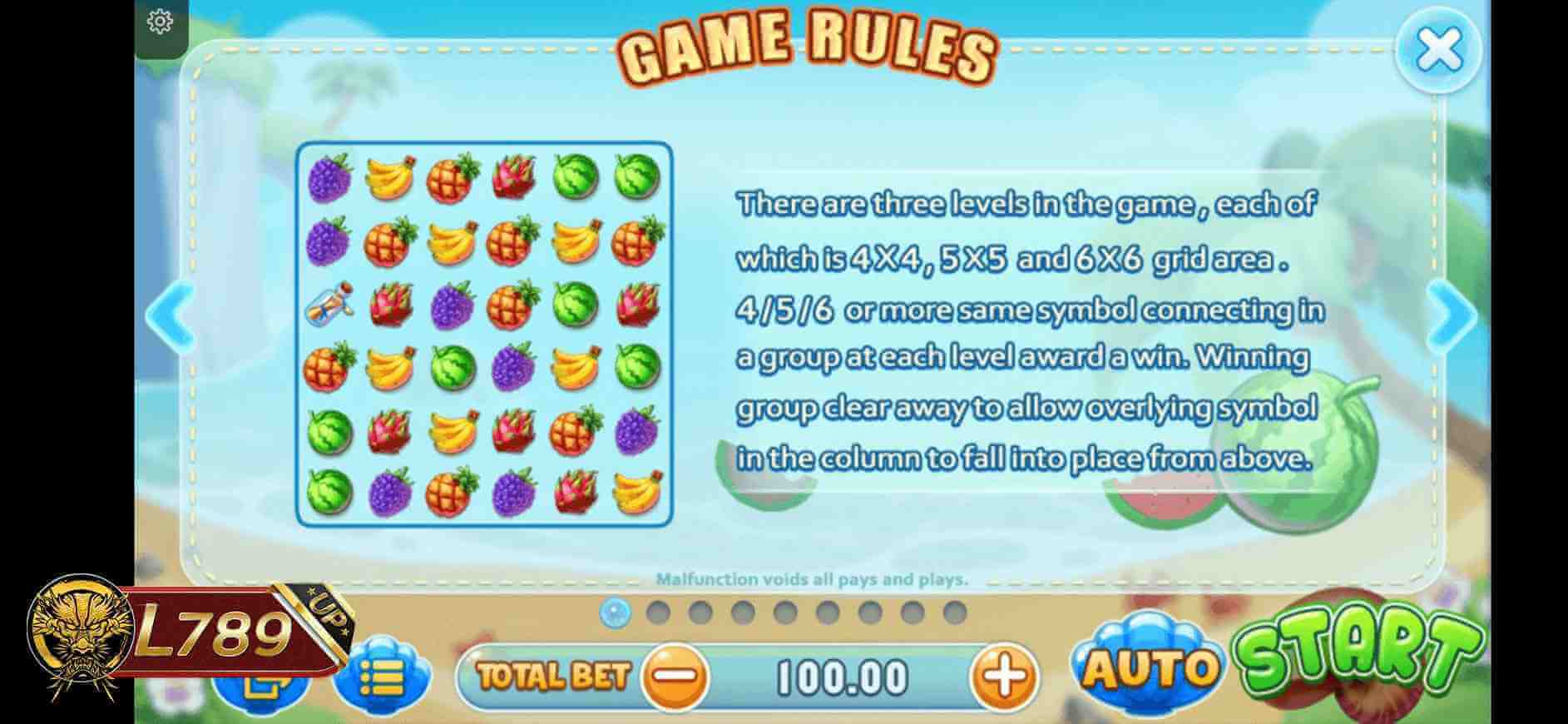 ตัวอย่างเกม Fruit Party 3