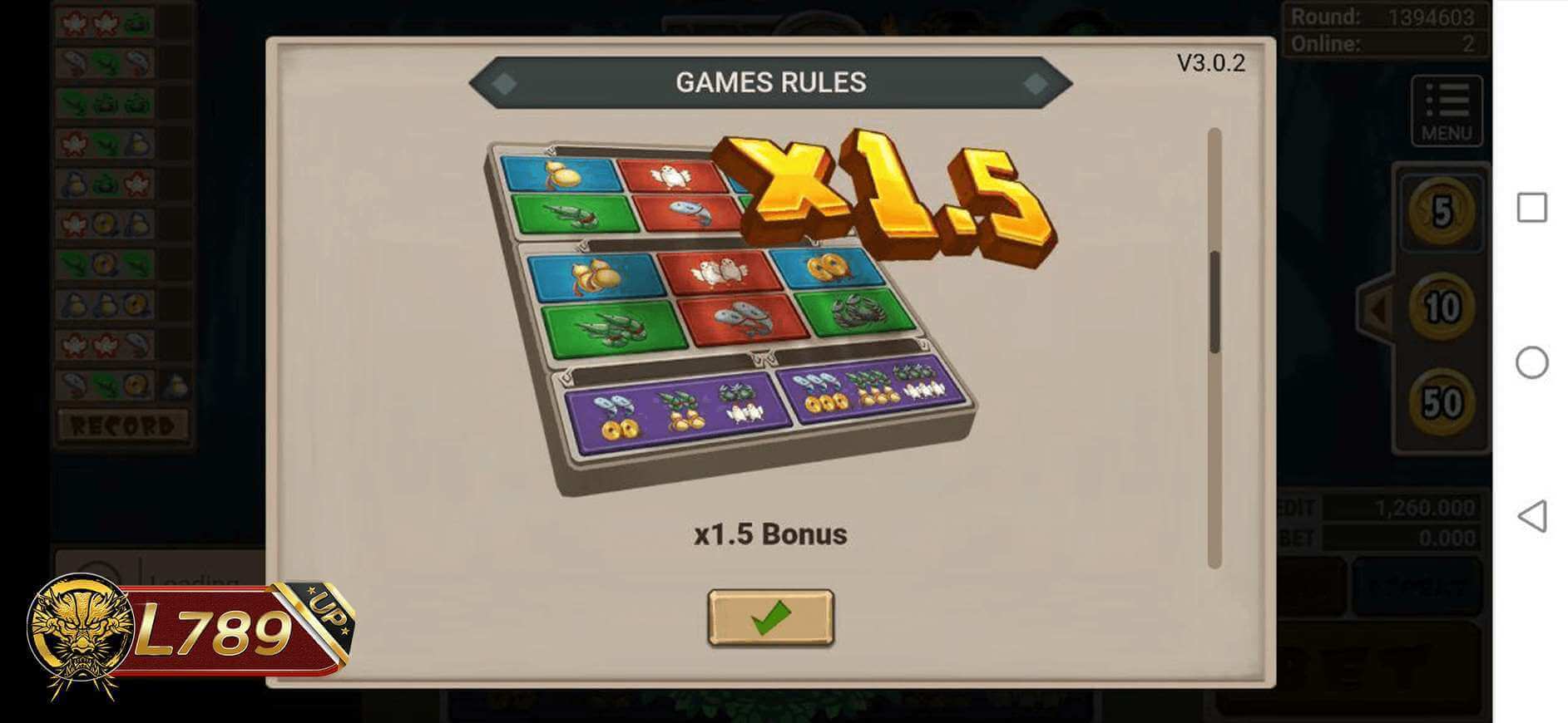 ตัวอย่างเกม Lucky Combo 3